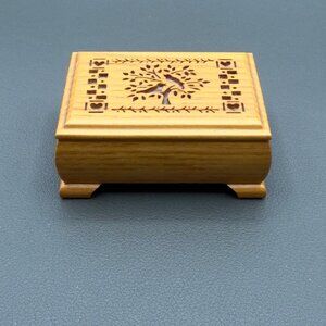 Lasercraft Miniature Wooden Music Box “You Light Up My Life” Birds & Tree Design
